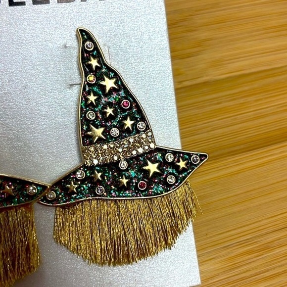 Brand New BaubleBar Witch Hat w/ Hair Crystals Stars Post Earrings Halloween - Picture 8 of 14